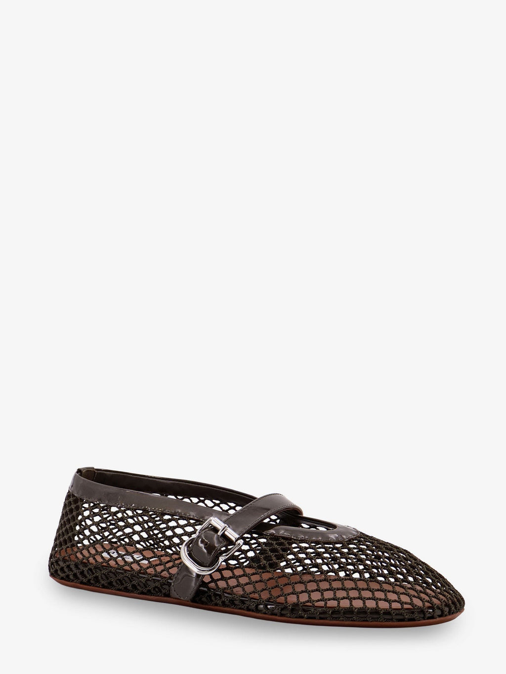ALAIA Ballet Flats mesh ballerinas with patent leather profiles