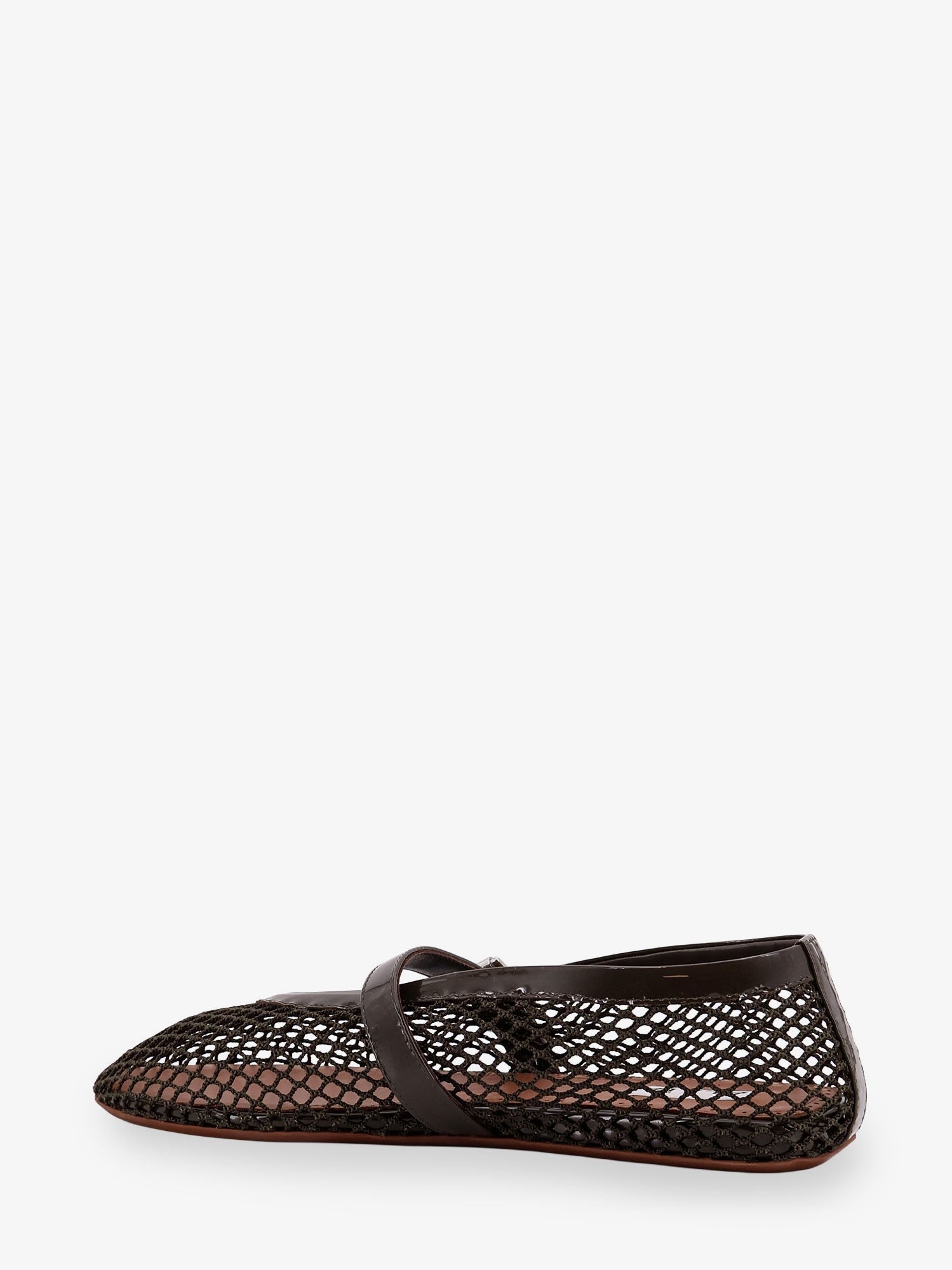 ALAIA Ballet Flats mesh ballerinas with patent leather profiles