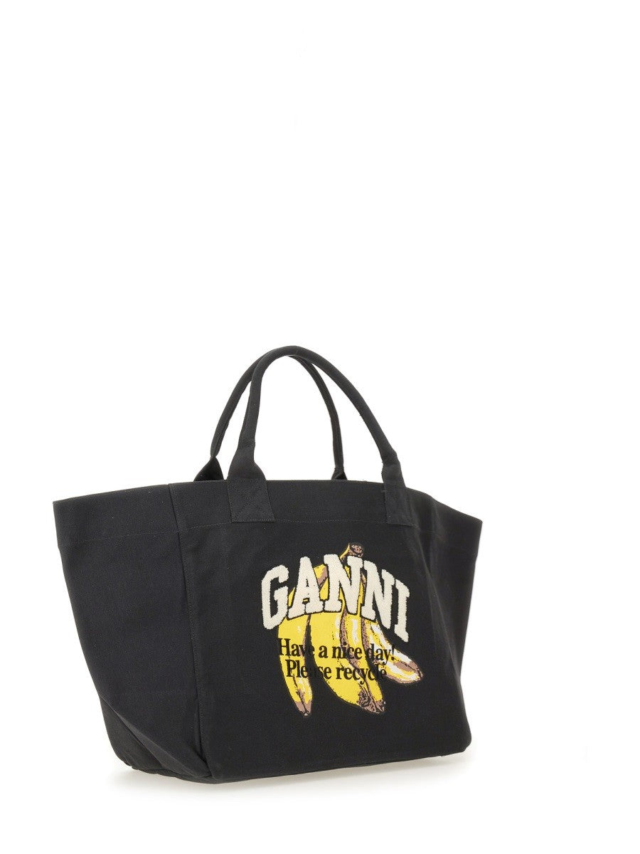 GANNI BANANA PRINT XXL TOTE BAG
