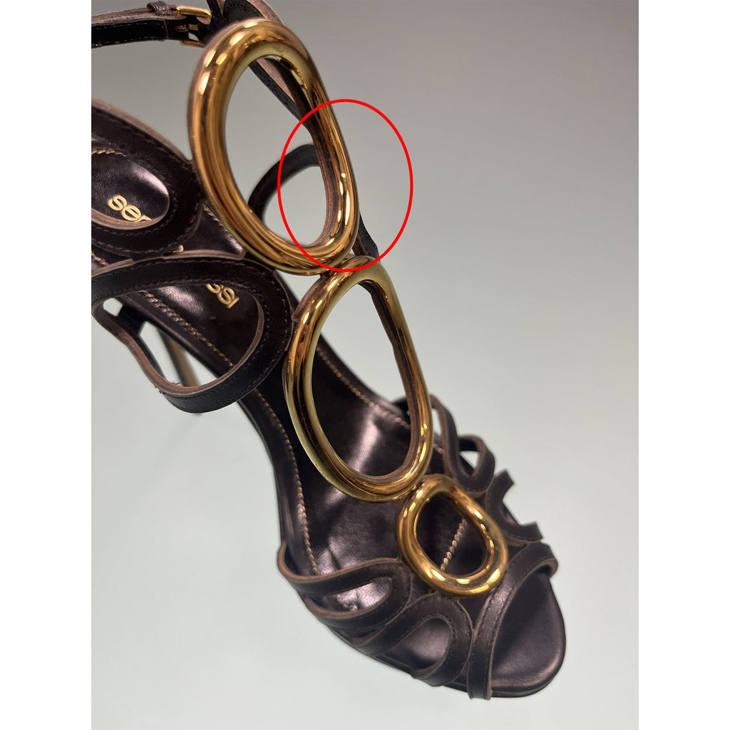 Sergio Rossi Leather Cut Out Farrah Sandals