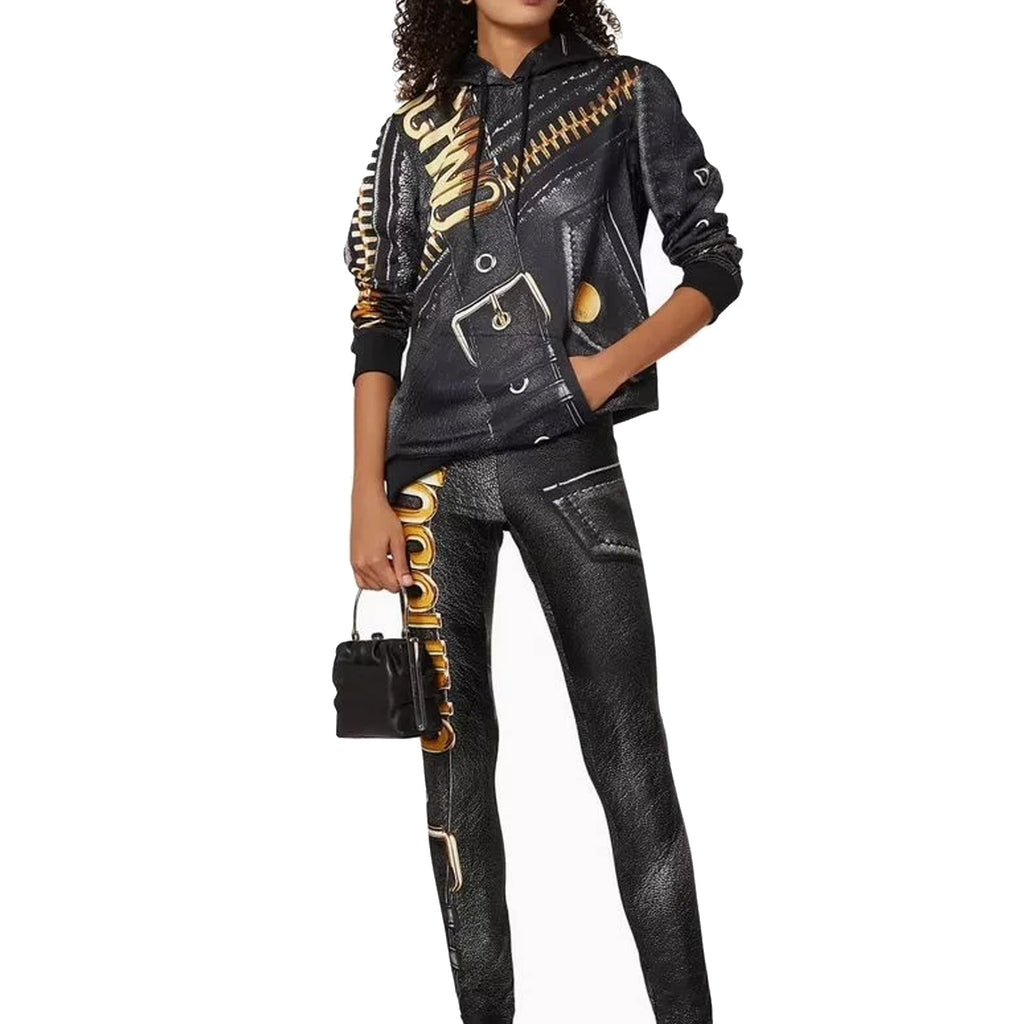 Moschino Marco Biker Hooded Sweatshirt - WOMEN CLOTHING - MOSCHINO COUTURE - Tluxy New