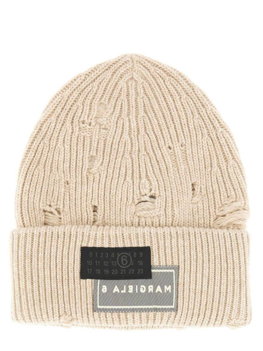 MM6 MAISON MARGIELA BEANIE HAT WITH LOGO