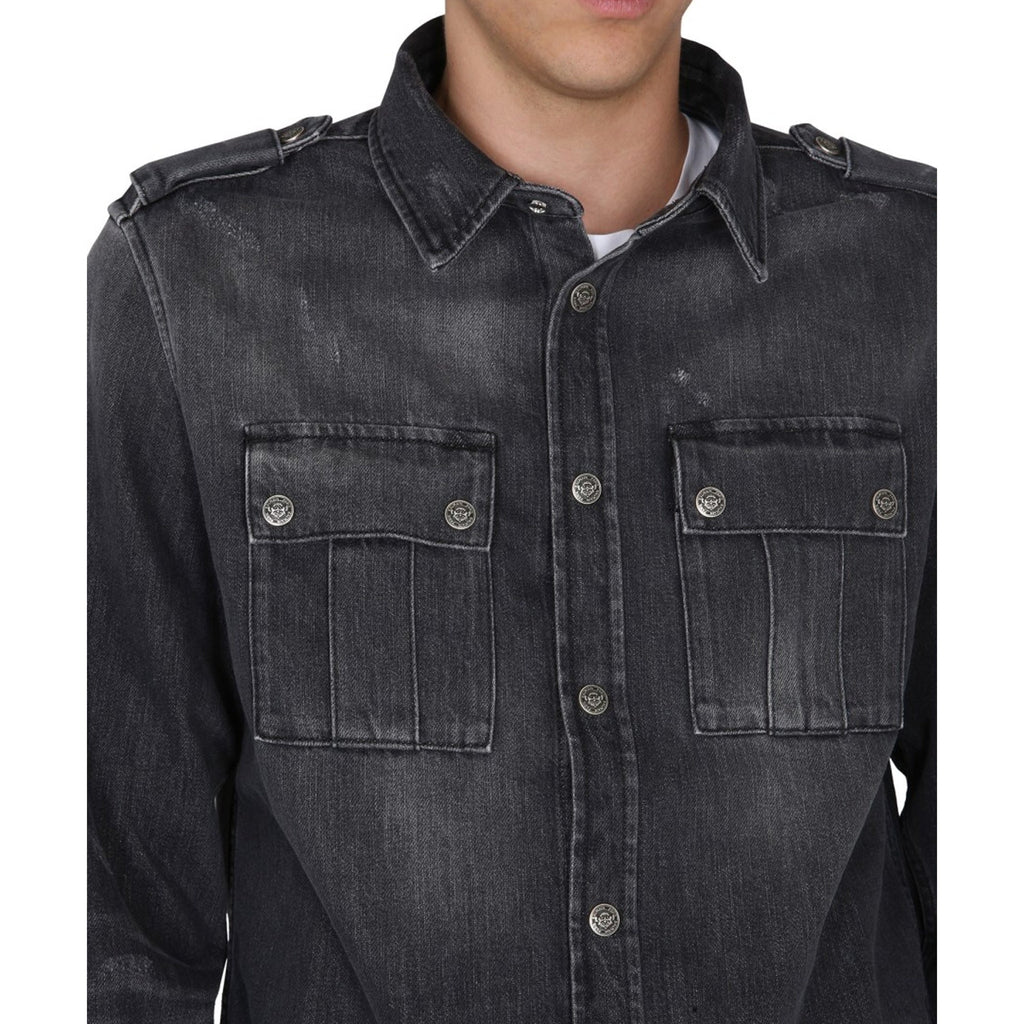 Balmain Baumwoll-Jeanshemd