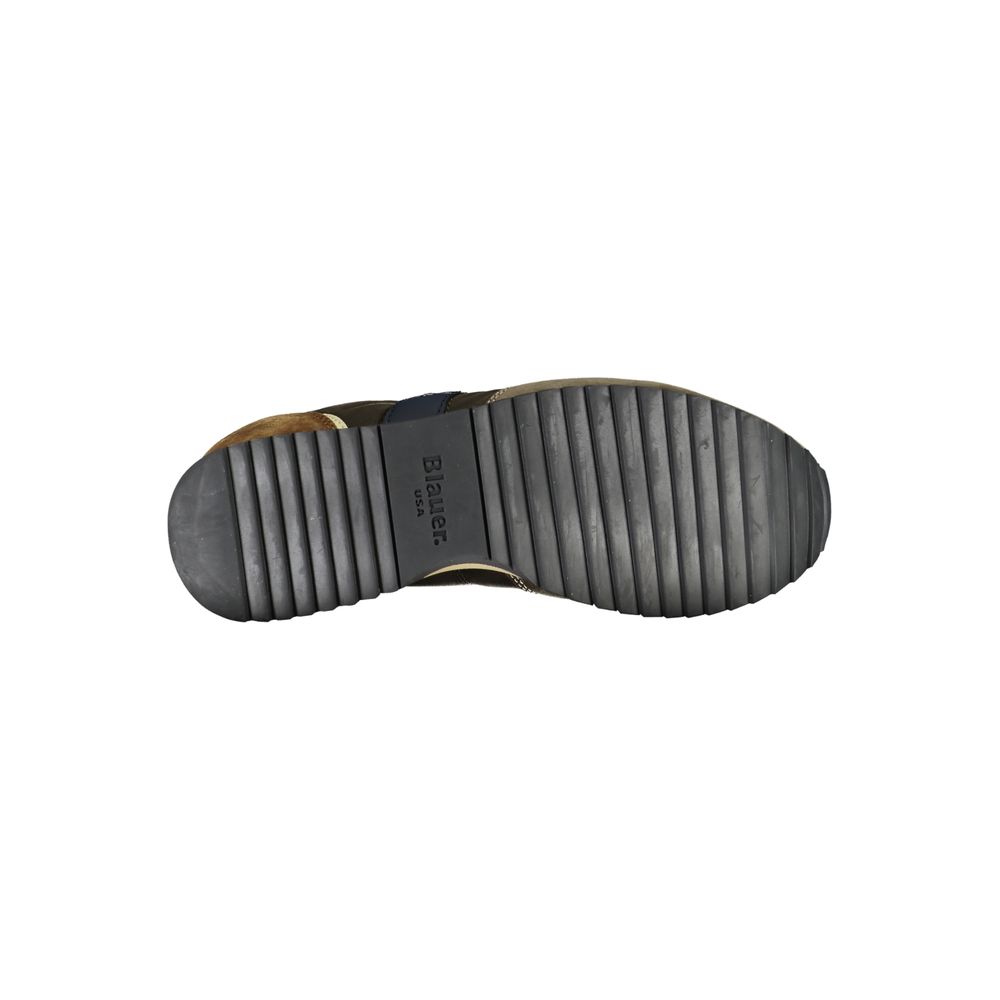 Sole view of Blauer men's polyester sneakers showing textured black outsole for grip