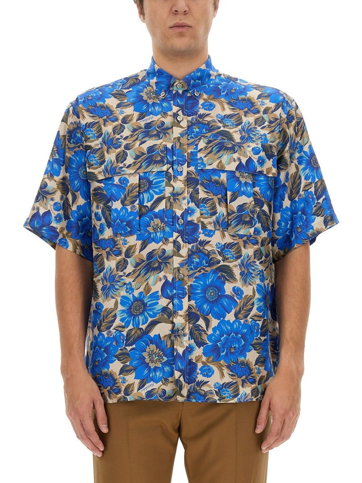 Moschino BLUE FLOWERS ALLOVER PRINT SHIRT
