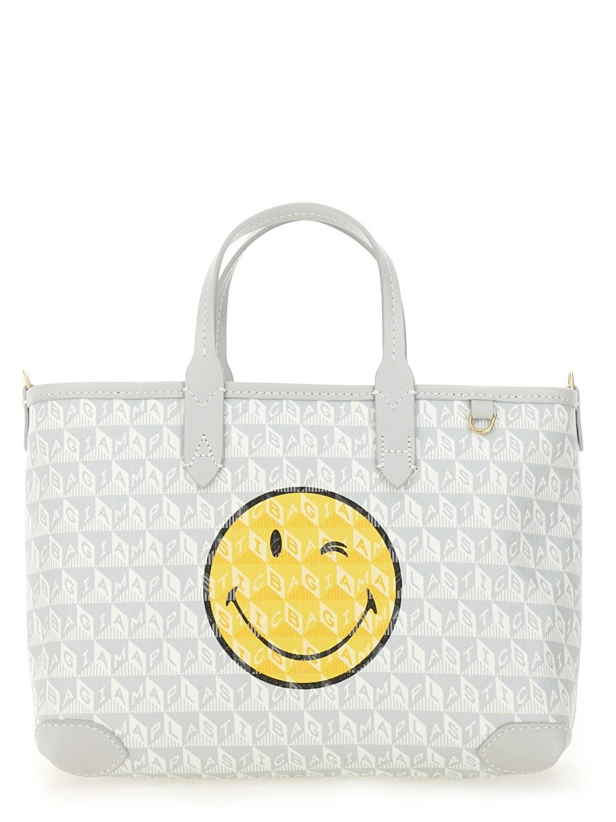 ANYA HINDMARCH "I AM A PLASTIC BAG WINK" TOTE BAG XS