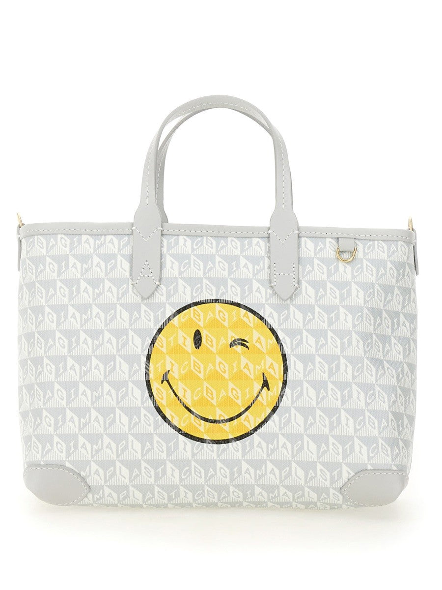 ANYA HINDMARCH "I AM A PLASTIC BAG WINK" TOTE BAG XS