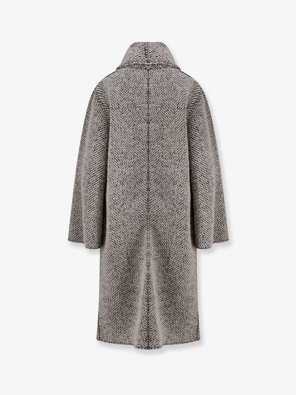 alberta ferretti Bouclé coat with herringbone pattern