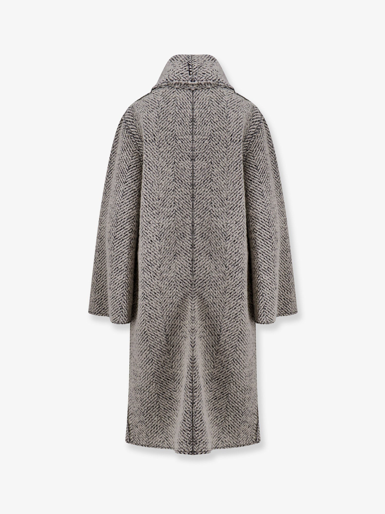 alberta ferretti Bouclé coat with herringbone pattern