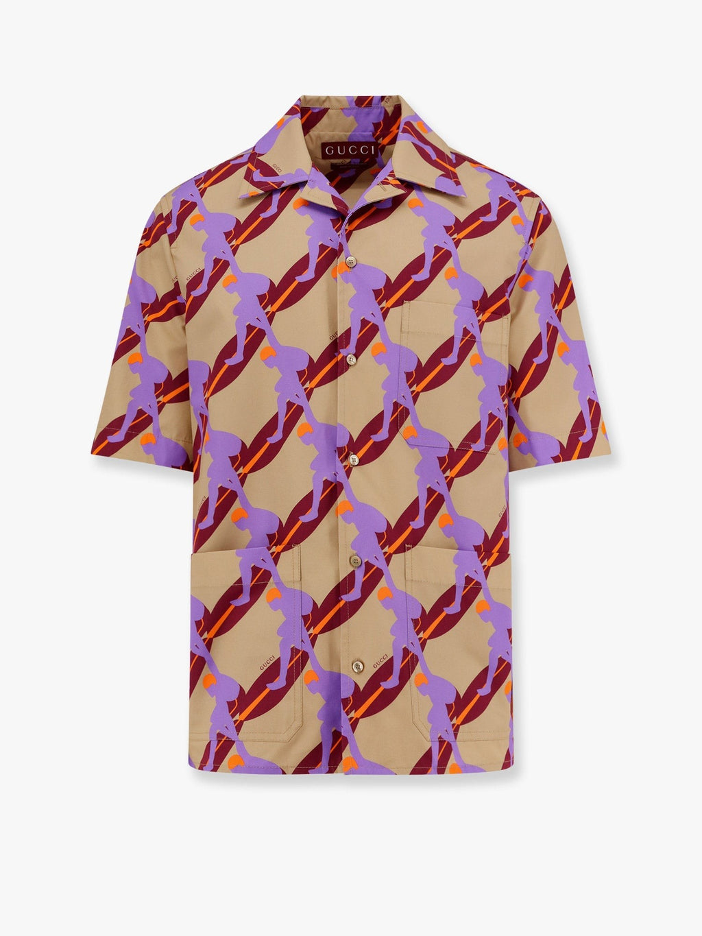 Gucci Bowling cotton popeline shirt with all-over surfer print