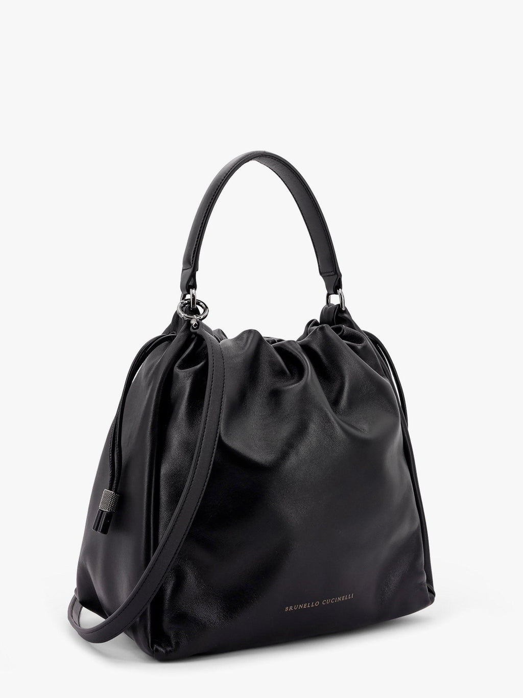 Brunello Cucinelli Bucket Mellow leather bucket bag with Monili detail