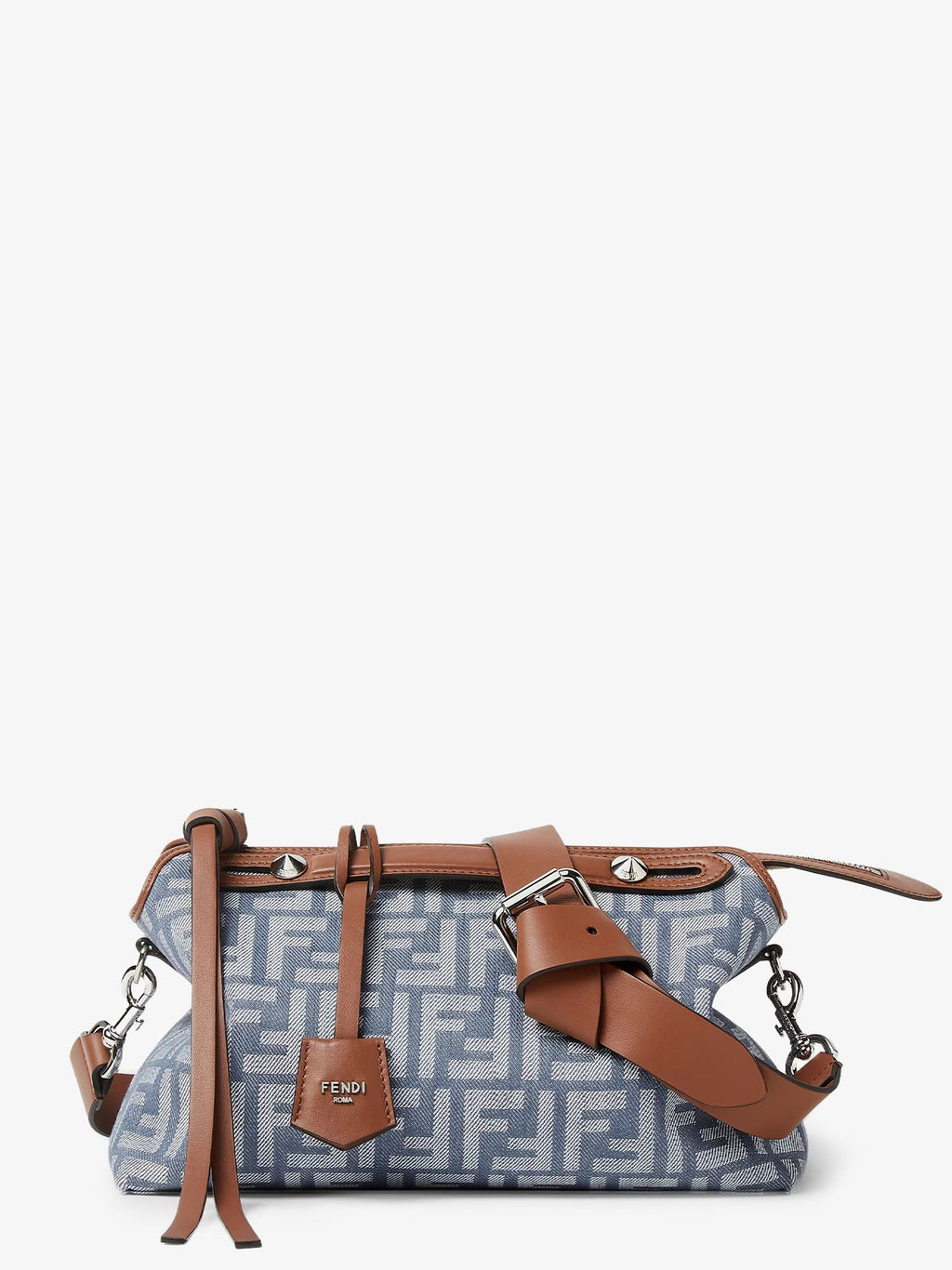 Fendi By The Way Soft Medium FF Jacquard denim crossbody bag