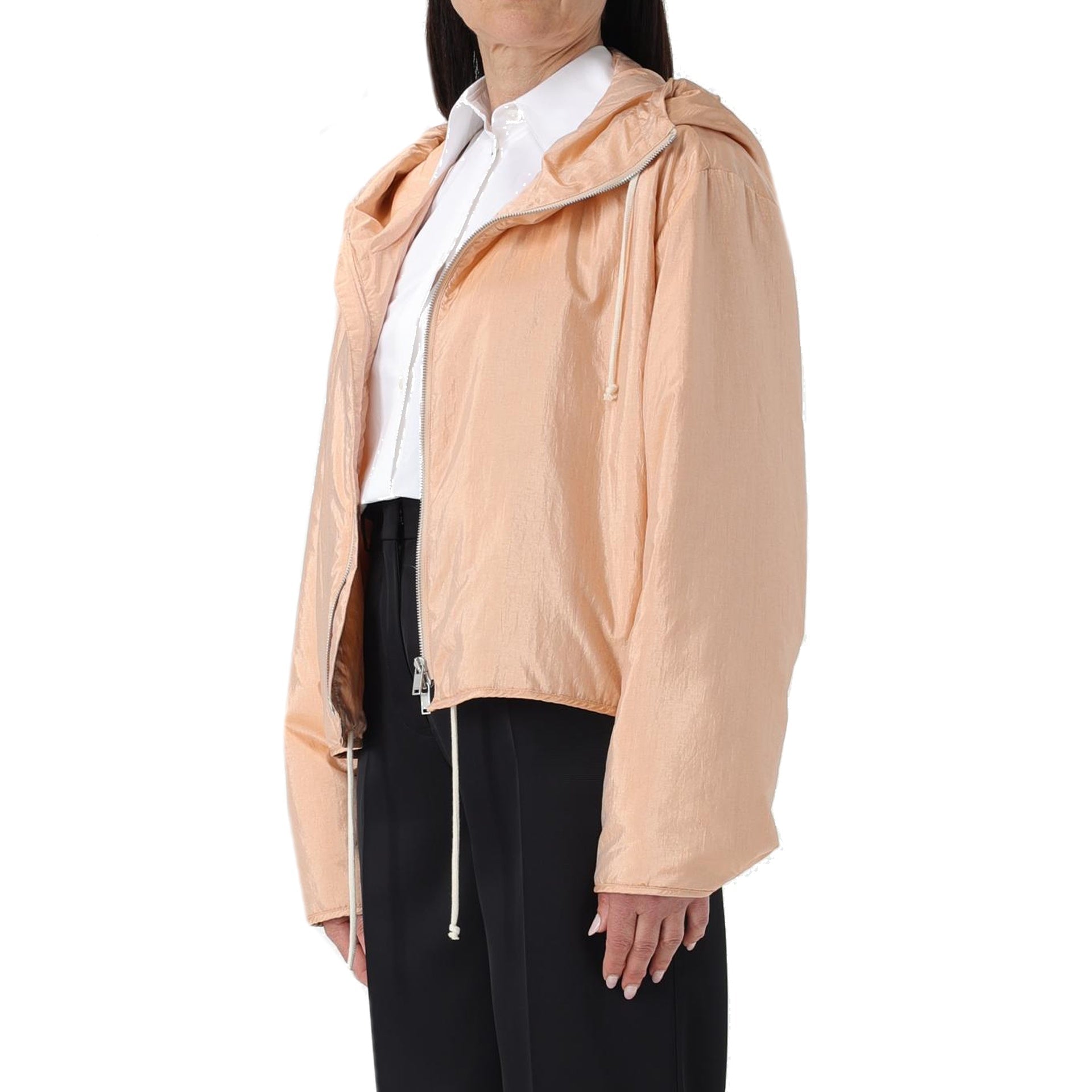 Jil Sander Blend Silk Zip-Up Hooded Jacket – Siebentaschen