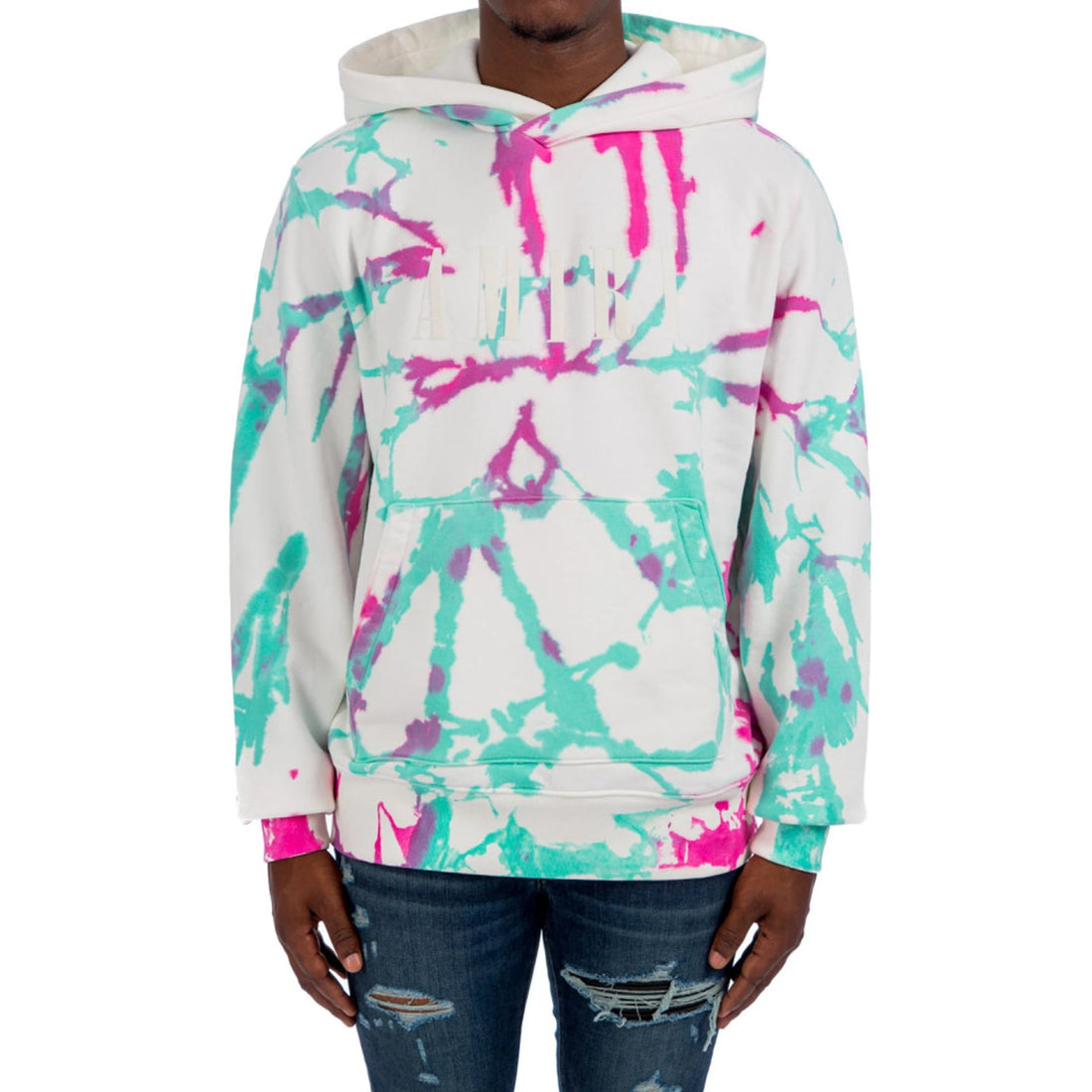 Amiri Logo Tie-Dye Hoodie Sweatshirt