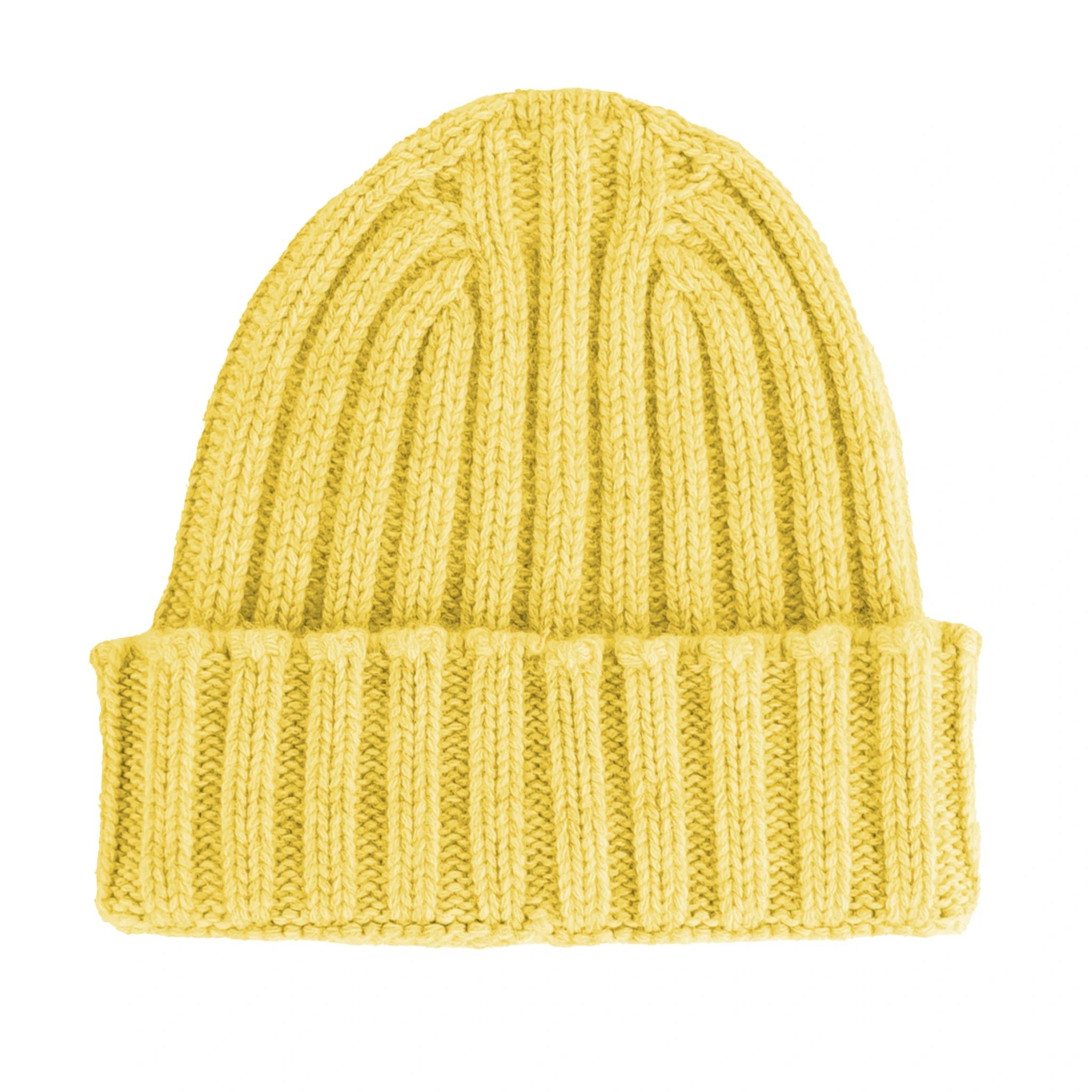 100% Cashmere Caps Yellow Unisex