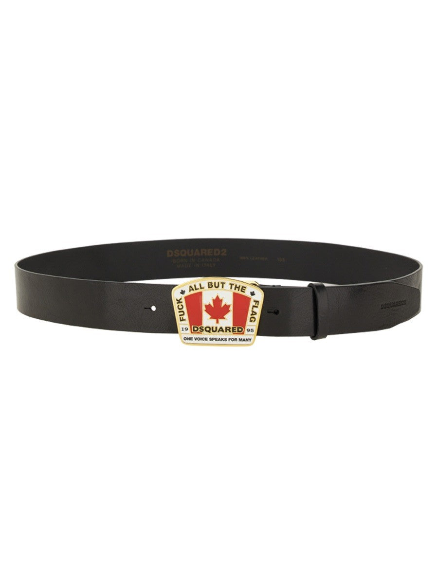Dsquared "CANADIAN FLAG" LICENSE PLATE BELT