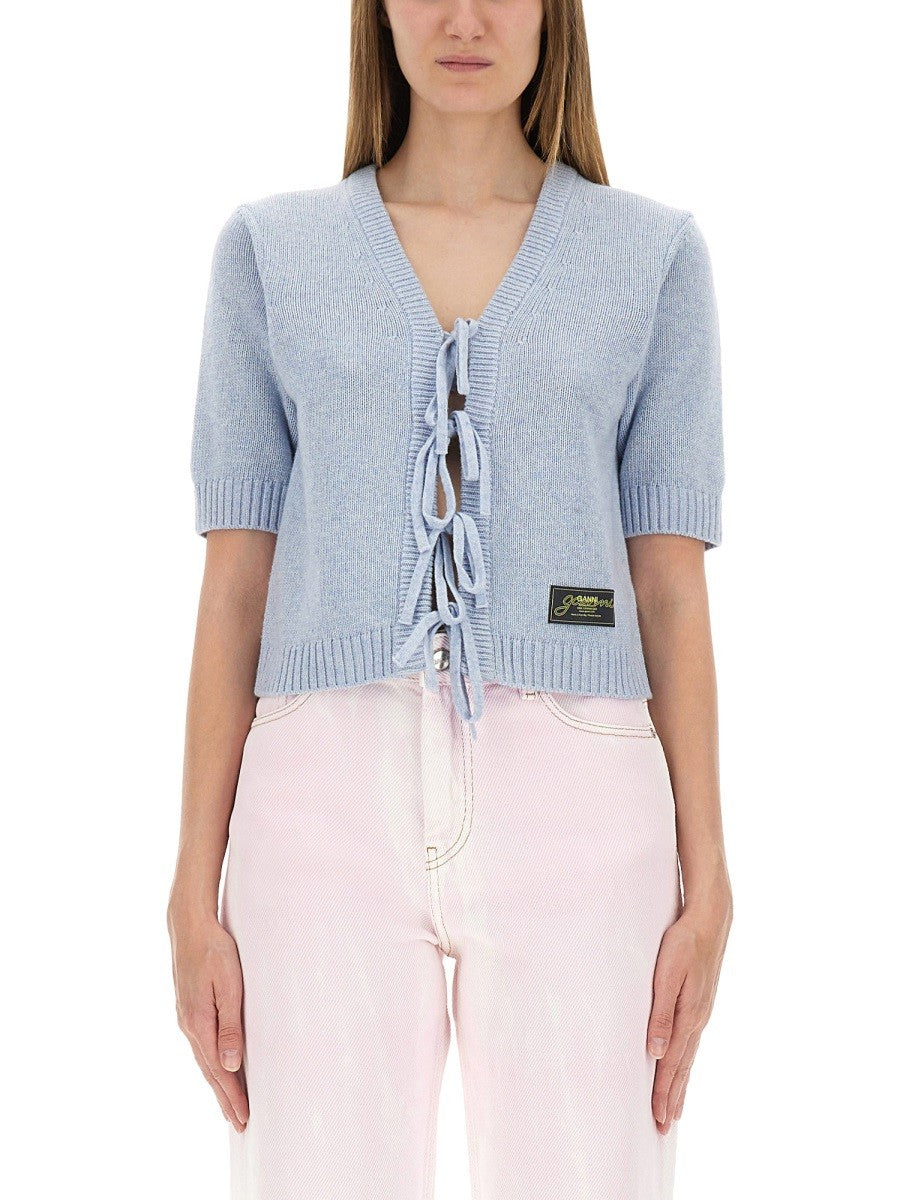 GANNI CARDIGAN WITH BOWS