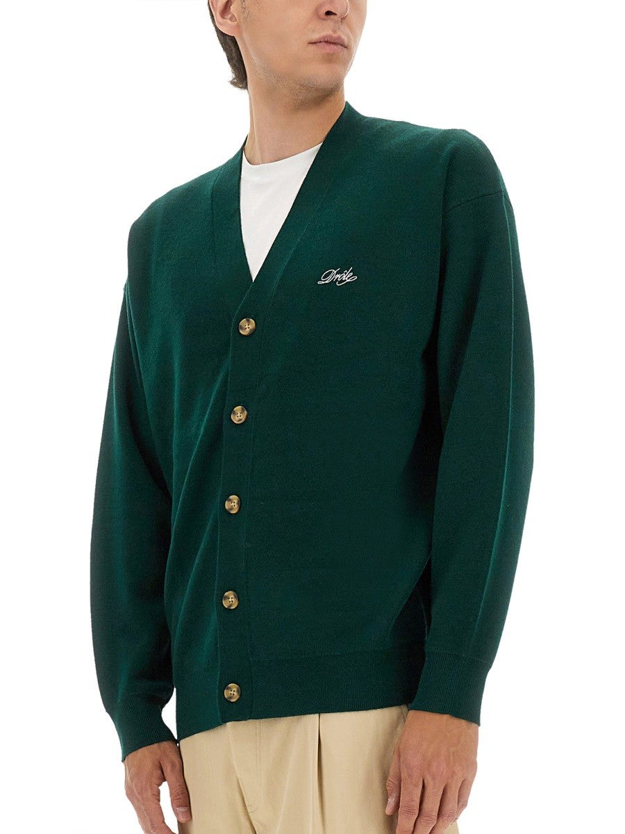Drole De Monsieur CARDIGAN WITH LOGO EMBROIDERY