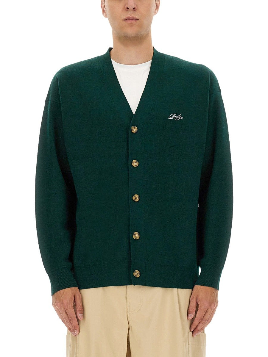 Drole De Monsieur CARDIGAN WITH LOGO EMBROIDERY
