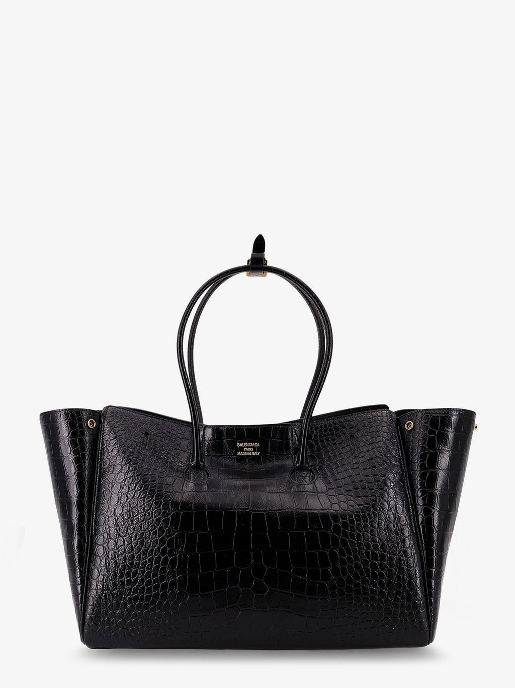 Balenciaga Carry All Bel Air leather shoulder bag with croco effect