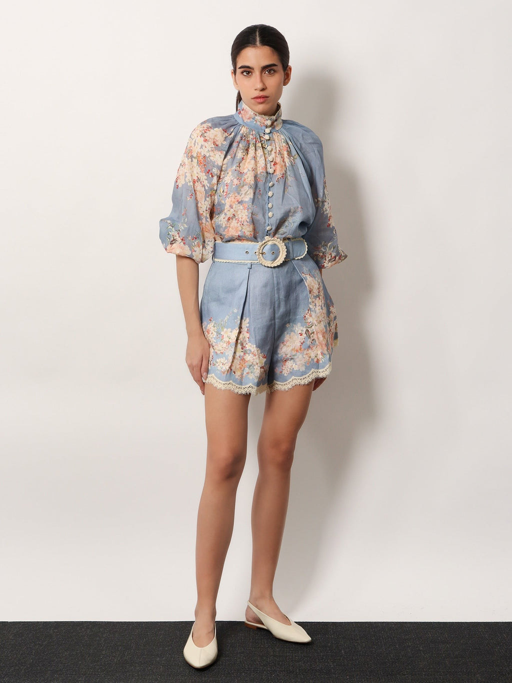 ZIMMERMANN Cascadian Tuck ramie shorts