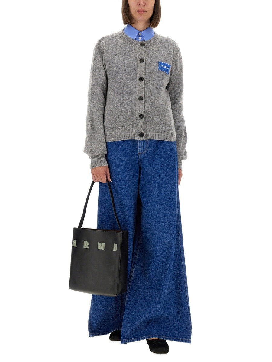 Marni CASHMERE CARDIGAN WITH LOGO