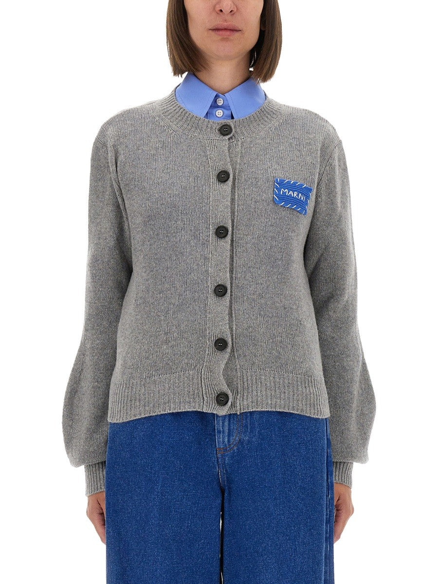 Marni CASHMERE CARDIGAN WITH LOGO