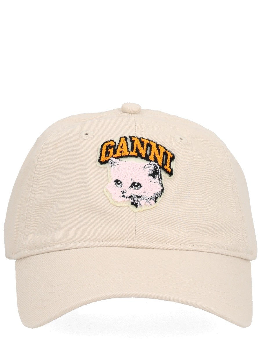 GANNI "CAT" BASEBALL HAT WITH LOGO