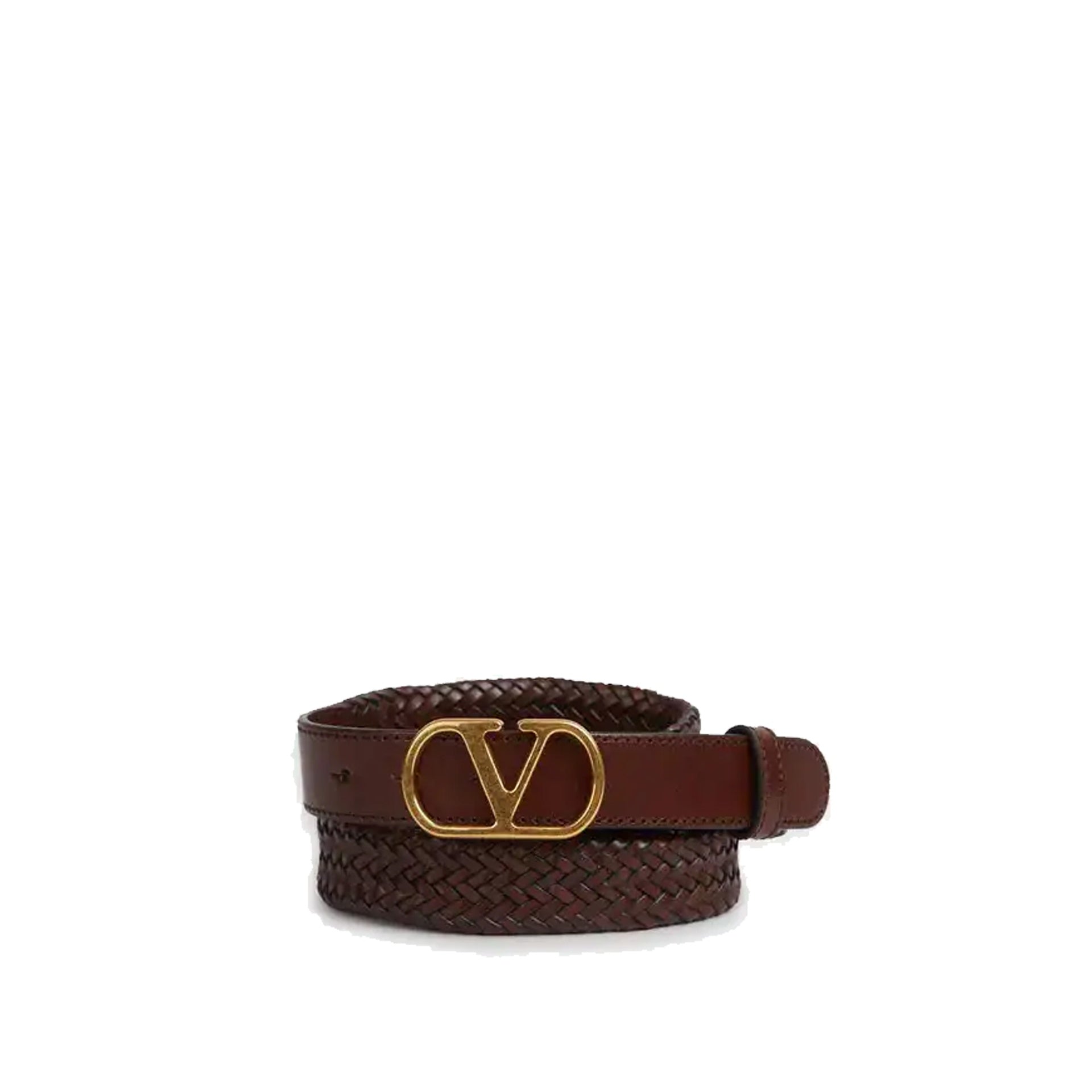 Valentino Garavani Woven Leather VLogo Belt