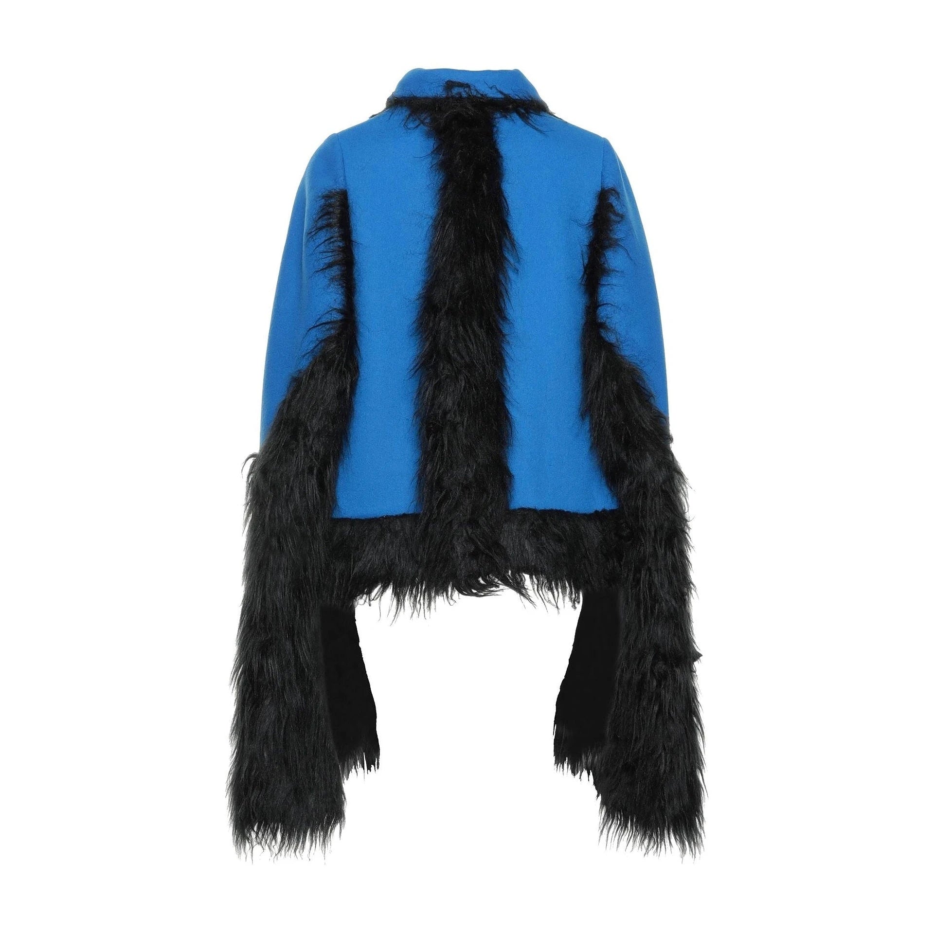 Maison Margiela Faux Fur Trimmed Cape Jacket