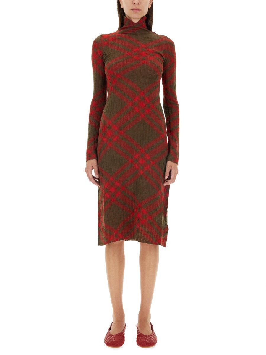 Burberry CHECK WOOL BLEND DRESS