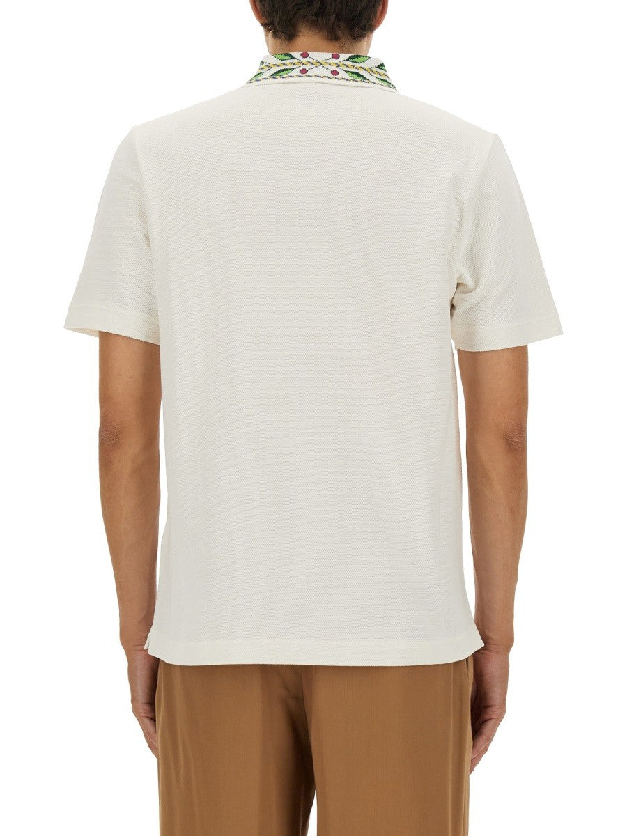 CASABLANCA "CLASSIC LAUREL" PIQUE POLO SHIRT