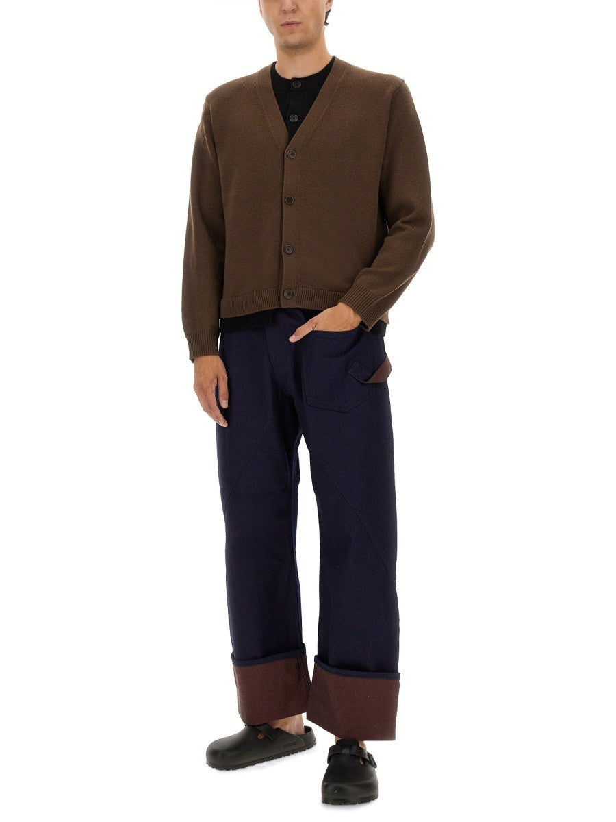 jw anderson CONTRASTING LAYERED CARDIGAN