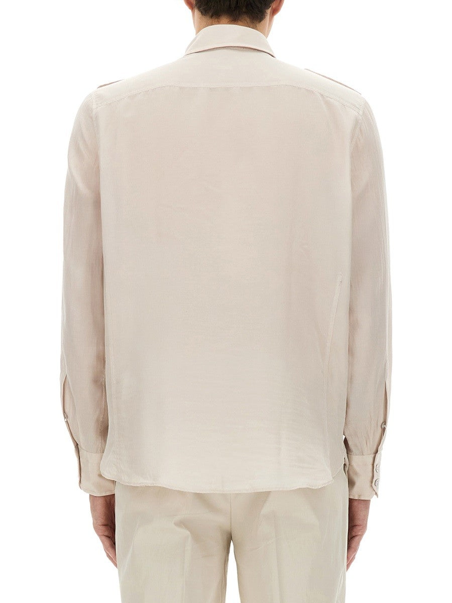 TOM FORD COTTON AND SILK MILITARY SHIRT