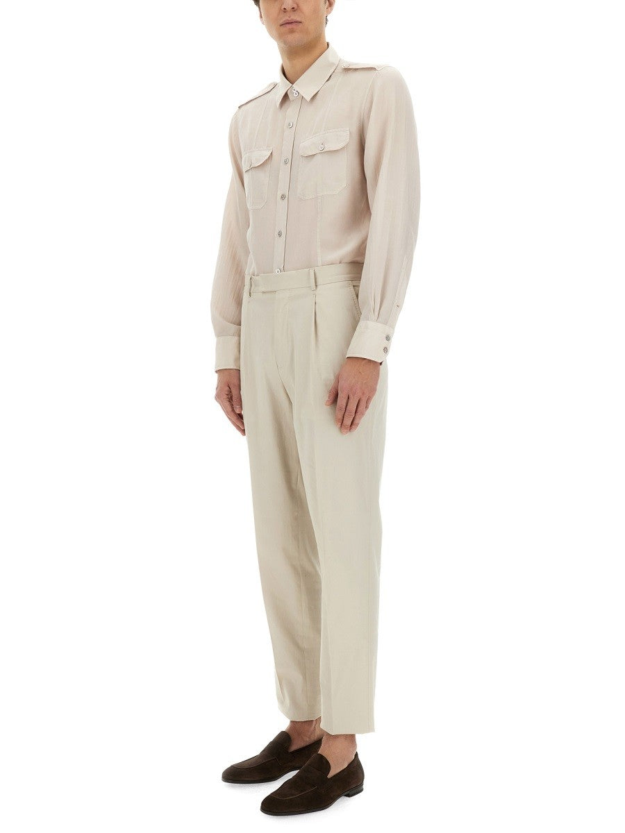TOM FORD COTTON AND SILK MILITARY SHIRT