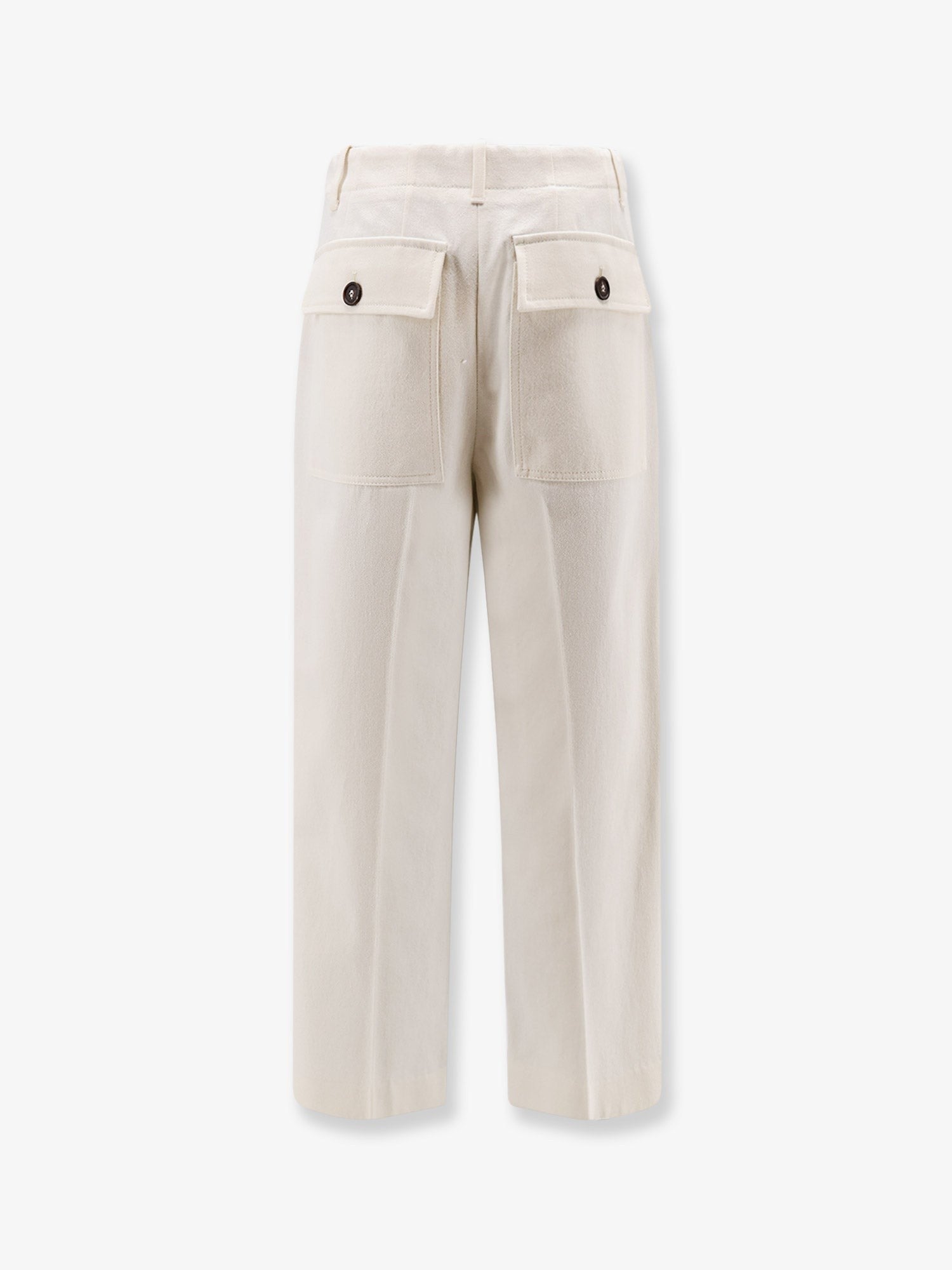 Brunello Cucinelli Cotton and wool trousers with adjustable drawstring