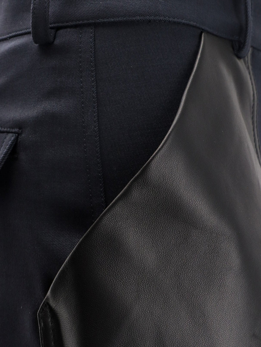 Bottega Veneta Cotton and wool trousers with leather inserts