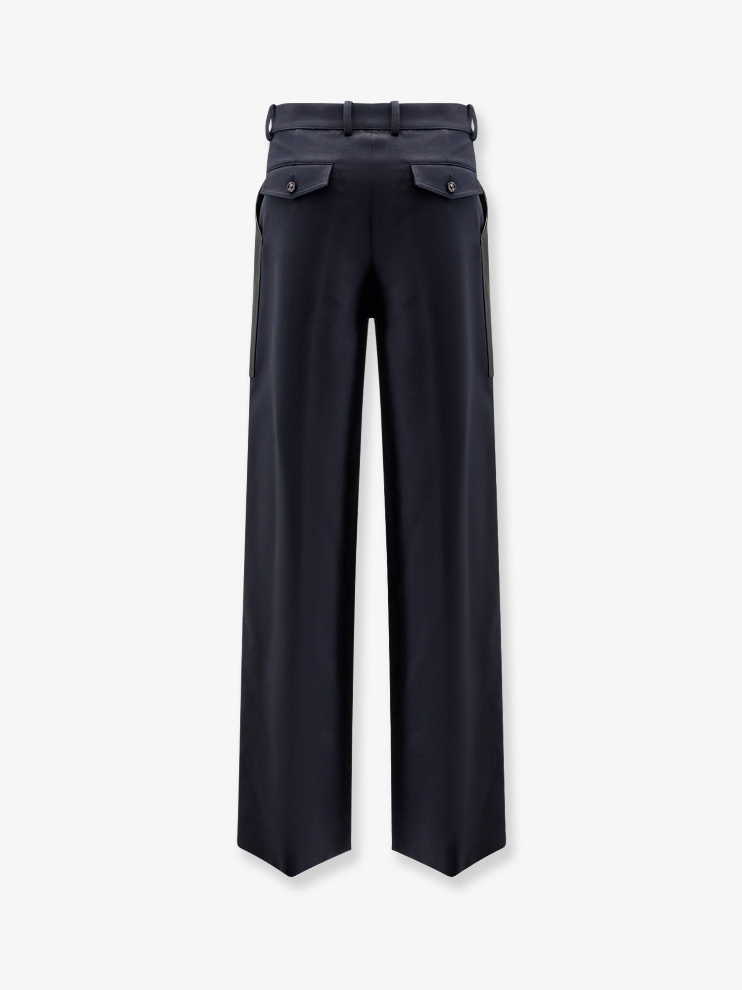 Bottega Veneta Cotton and wool trousers with leather inserts