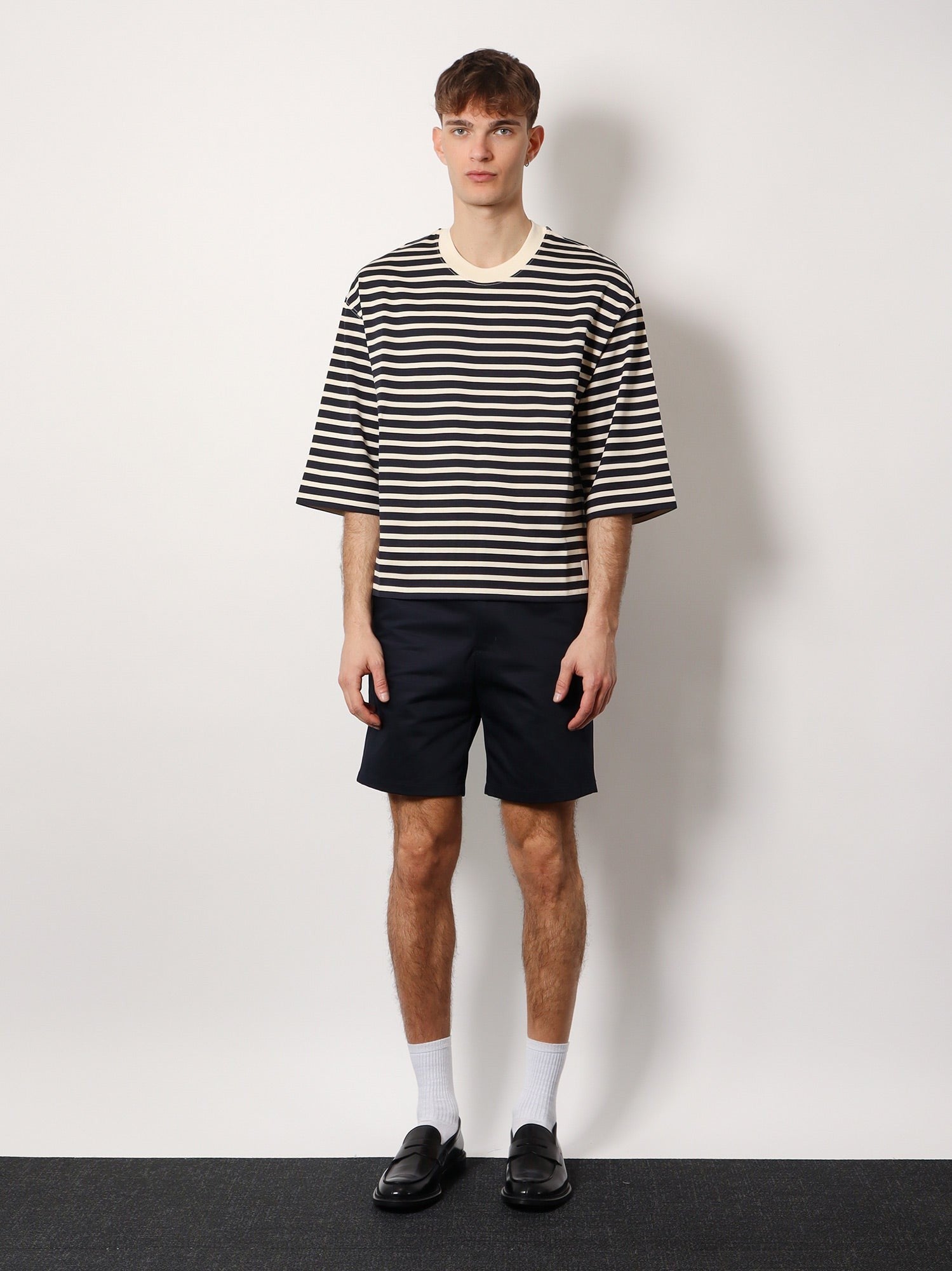 AMI PARIS Cotton bermuda shorts with elastic detail