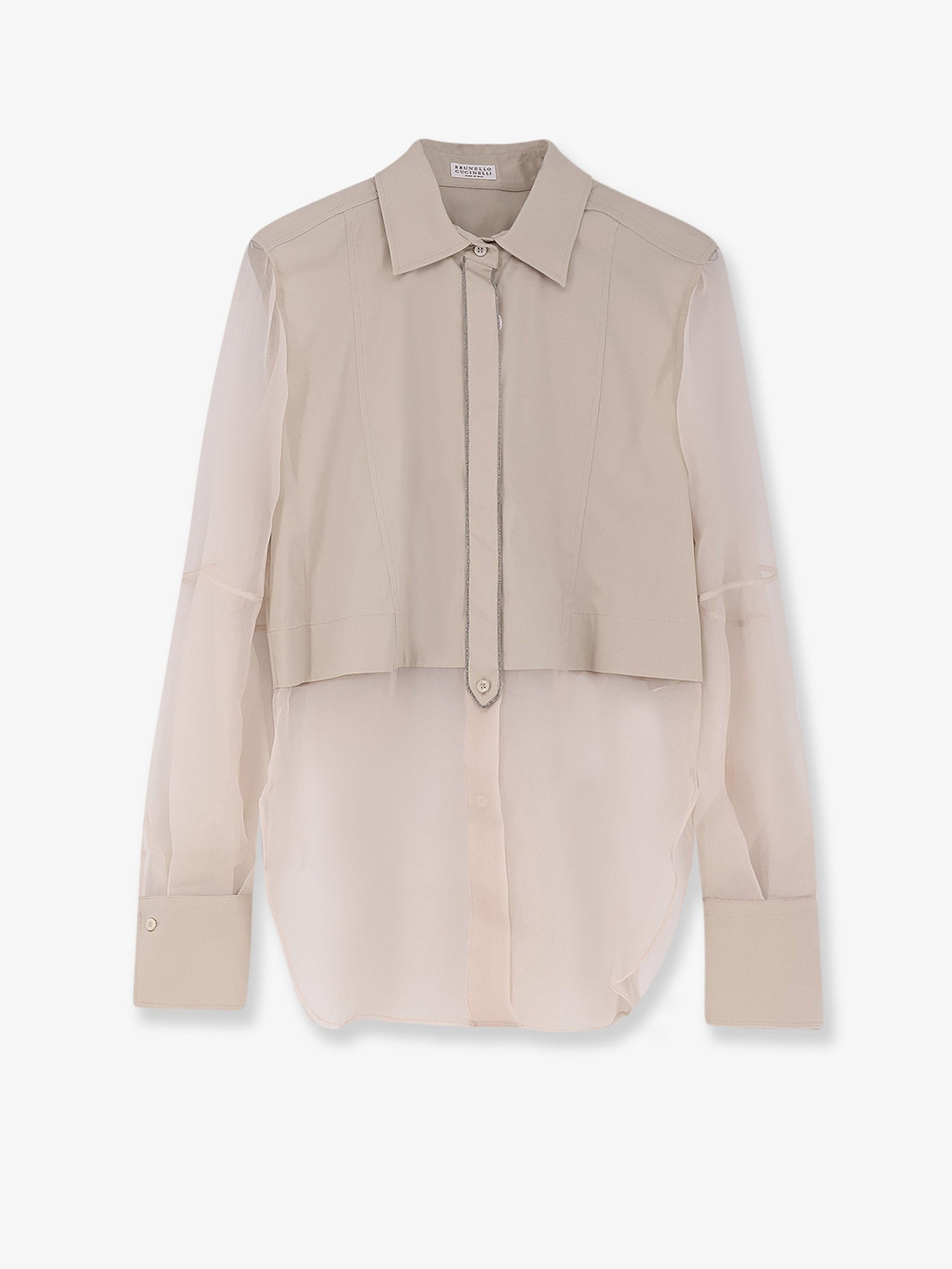 Brunello Cucinelli Cotton blend shirt with Monili detail