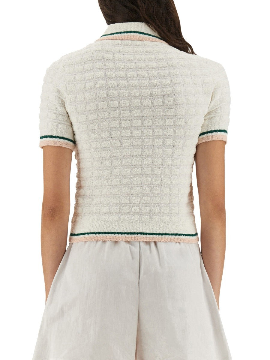 CASABLANCA COTTON BOUCLÉ POLO SHIRT