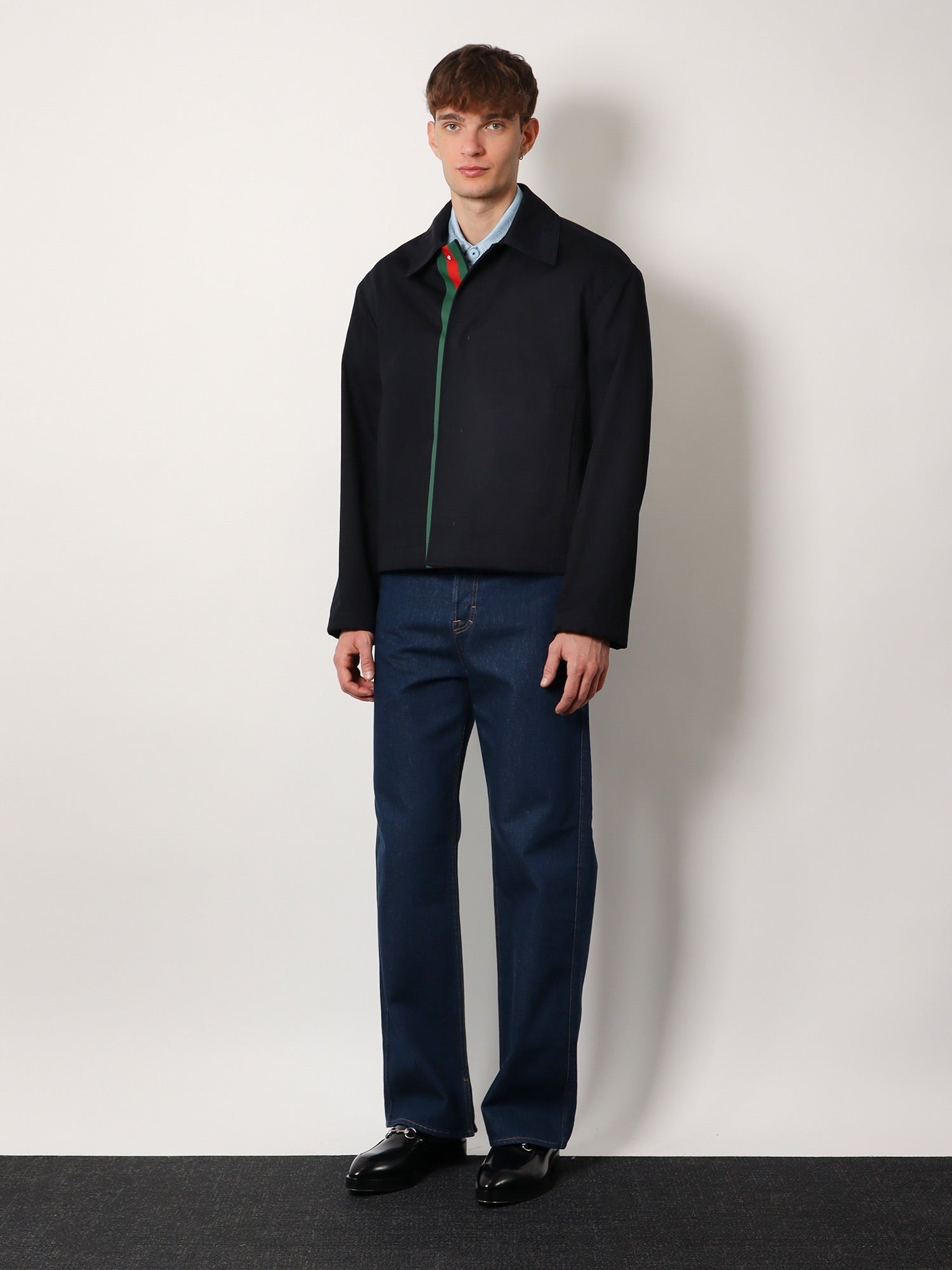 Gucci Cotton gabardine jacket with embossed logo