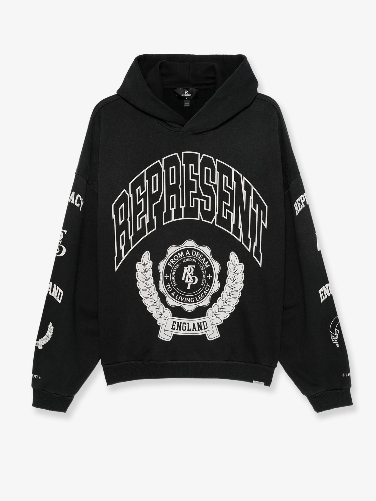 Represent Cotton hooded sweatshirt with distressed effect