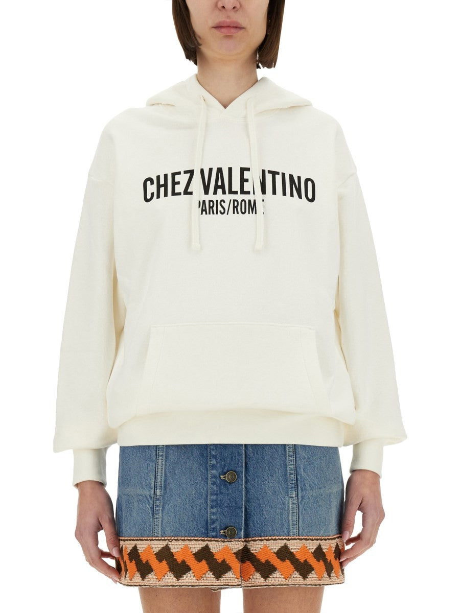 Valentino COTTON HOODIE WITH PRINT