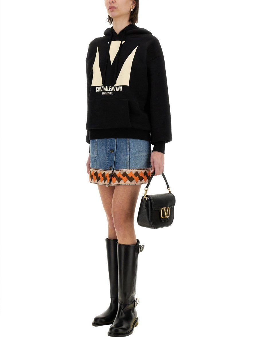 Valentino COTTON HOODIE WITH PRINT