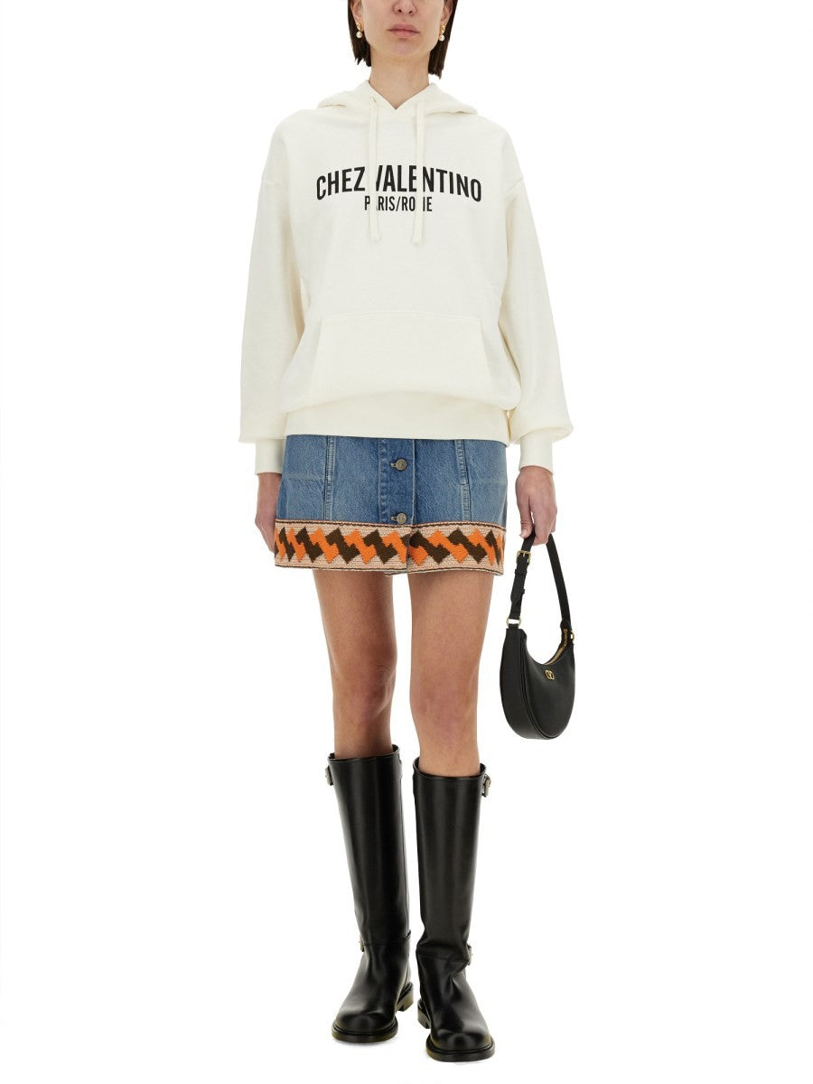 Valentino COTTON HOODIE WITH PRINT