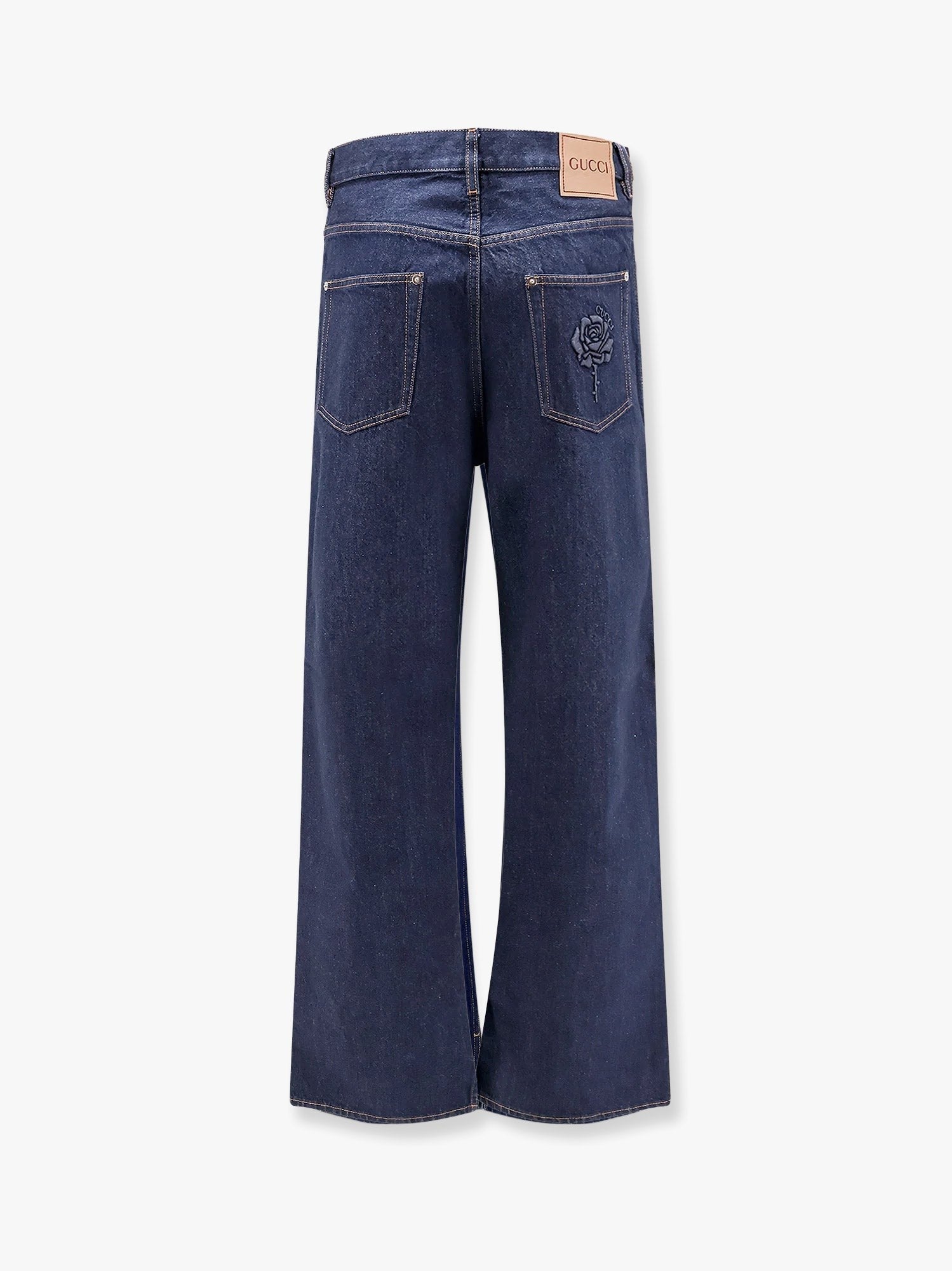 Gucci Cotton jeans with back floral print