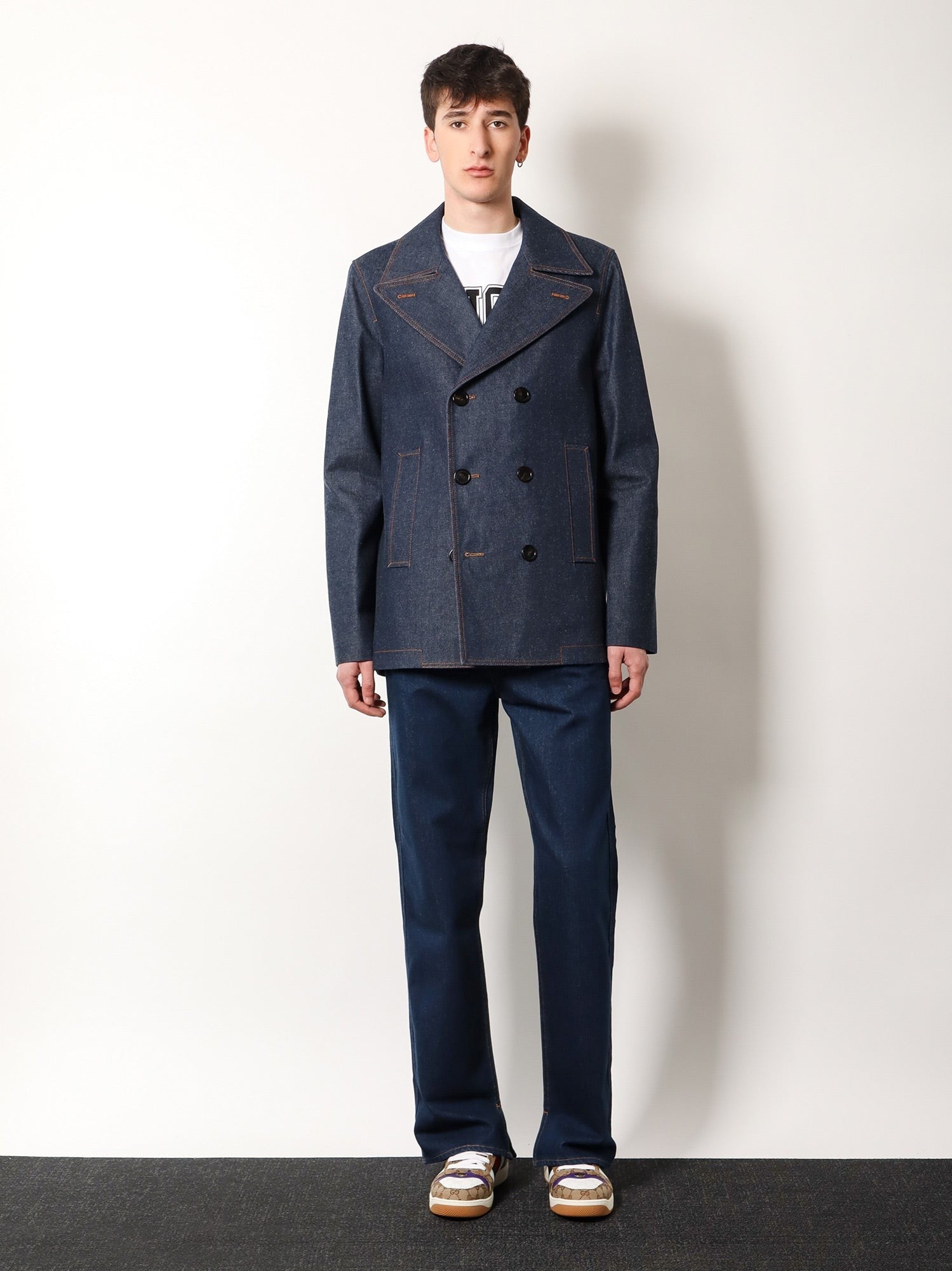 Gucci Cotton jeans with back floral print