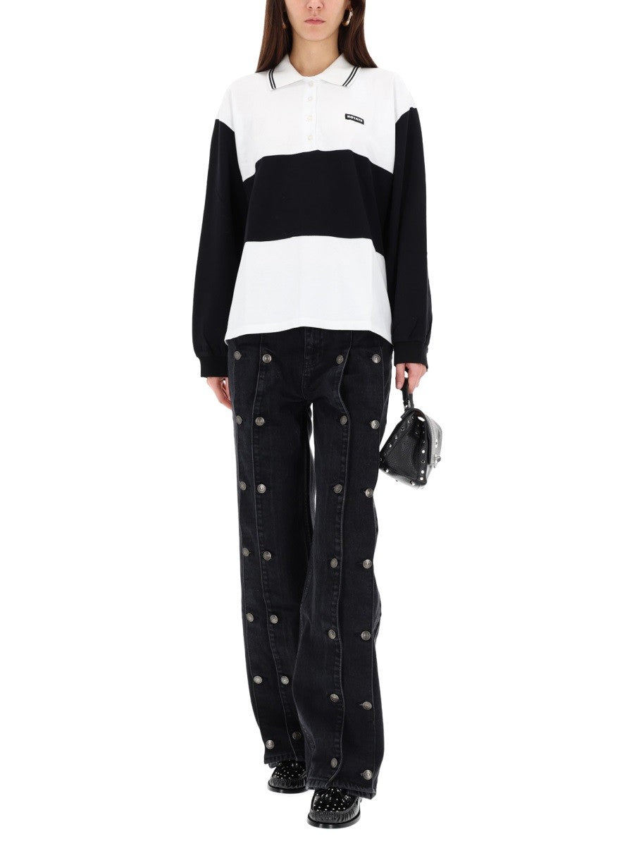 ROTATE BIRGER CHRISTENSEN COTTON PIQUE POLO