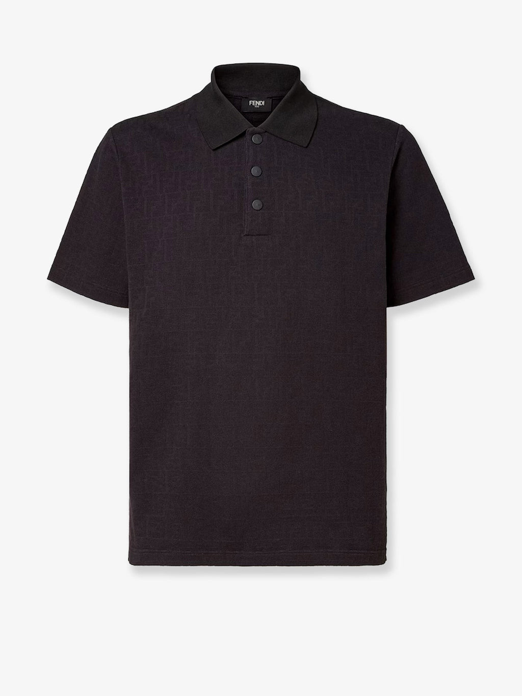Fendi Cotton polo shirt with FF motif